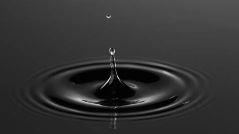 Super slow motion of dripping water drop filmed with macro lens Stock Footage 154579036