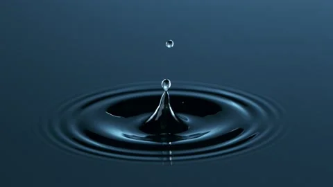 Super slow motion of dripping water drop filmed with macro lens Stock Footage 154579596