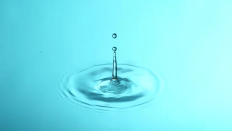Super slow motion of dripping water drop filmed with macro lens. Video stock 304513442