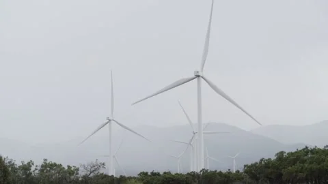 Super Slow Motion Electric Windmill Spinning, Electric Turbine Stock Footage 149696371