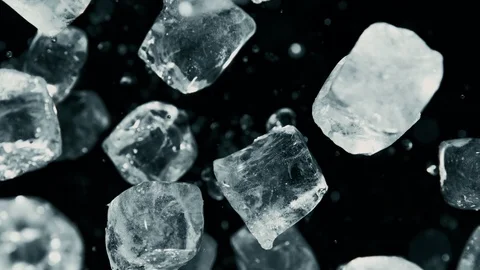 Super Slow Motion of exploding crushed ice towards camera Stock Footage 120375750