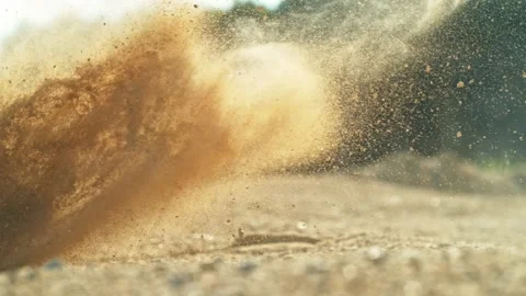 Super Slow Motion of Exploding Dirt Thrown from the Rear Wheel 库存影片 312624490