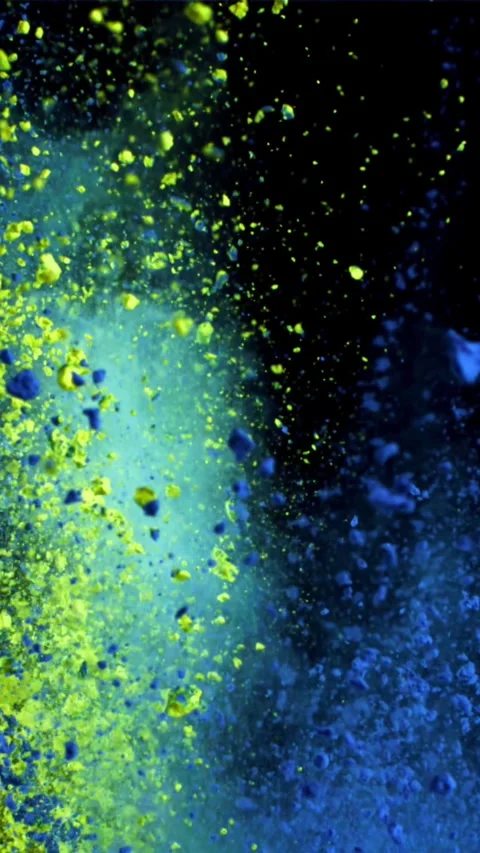 Super slow motion Explosion of color powder on black background. Filmed on a 動画素材 335360168