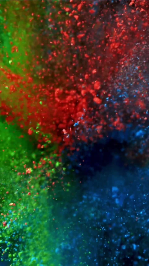 Super slow motion Explosion of color powder on black background. Filmed on a 動画素材 335361848