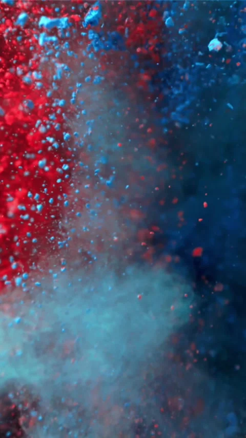 Super slow motion Explosion of color powder on black background. Filmed on a 動画素材 335362023