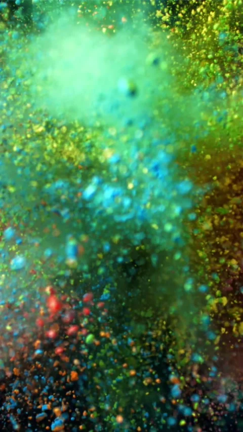 Super slow motion Explosion of color powder on black background. Filmed on a 動画素材 335362104