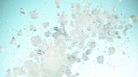 Super slow motion of falling crushed ice separated on white background. Stock Footage 132508636