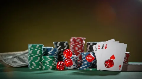 Super slow motion of falling poker chips. Stock Footage 172546348
