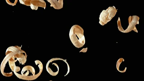 Super slow motion of falling sawdust particles on black background Stock Footage 199705850