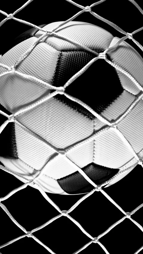 Super Slow Motion of Falling Soccer Ball into Net. Stock Footage 306223652
