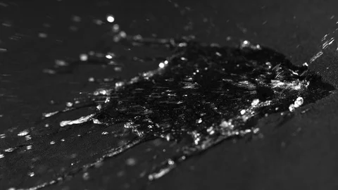 Super slow motion of falling water drops on waterproof cloth texture in detail. Stock Footage 113687072