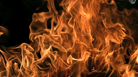 Super Slow Motion Fire and Flames Shot by High Speed Camera Stock Footage 1184321