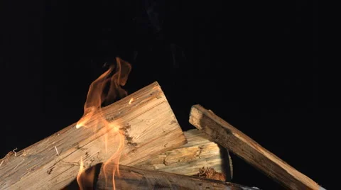 Super Slow Motion Fire and Flames Shot by High Speed Camera Stock Footage 1184433