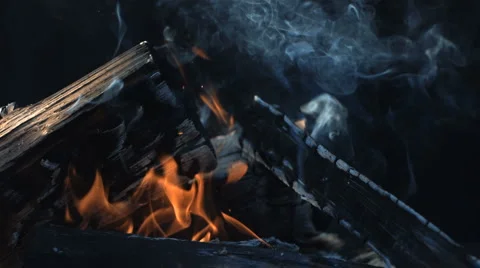 Super Slow Motion Fire and Flames Shot by High Speed Camera Stock Footage 1184438