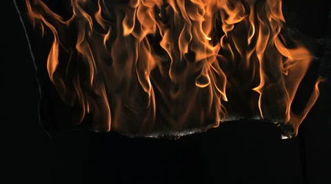 Super Slow Motion Fire and Flames Shot by High Speed Camera Stock Footage 1195438