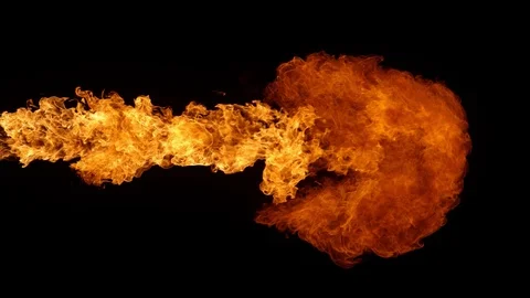 Super slow motion of fire blast isolated on black background. Stock Footage 108655936