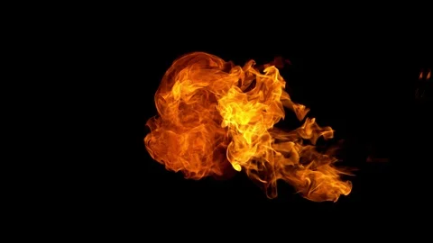 Super slow motion of fire blast isolated on black background. Stock Footage 112230184
