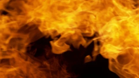 Super slow motion of fire blast isolated on black background. Stock Footage 112230237