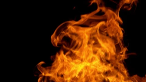 Super slow motion of fire blast isolated on black background. Stock Footage 112230486