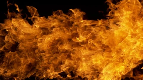 Super slow motion of fire blast isolated on black background. Stock Footage 112230495