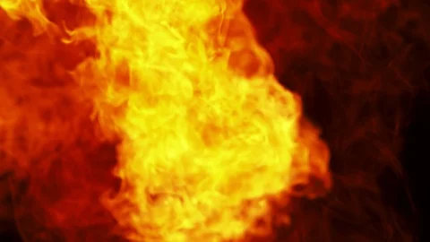 Super slow motion of fire blast isolated on black background. Stock Footage 112230903