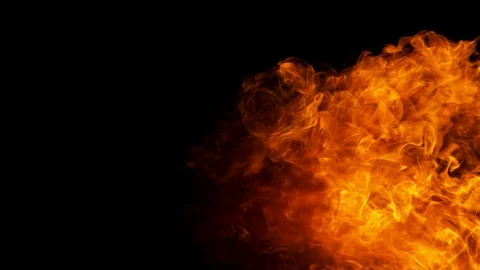 Super slow motion of fire blast isolated on black background. Stock Footage 112230936