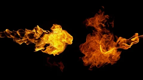 Super slow motion of fire blast isolated on black background. Stock Footage 114564272
