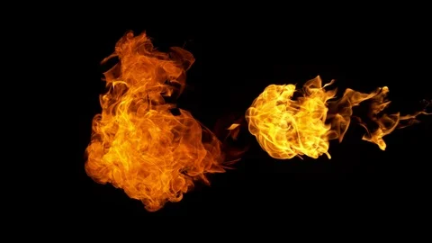 Super slow motion of fire blast isolated on black background. Stock Footage 114605334