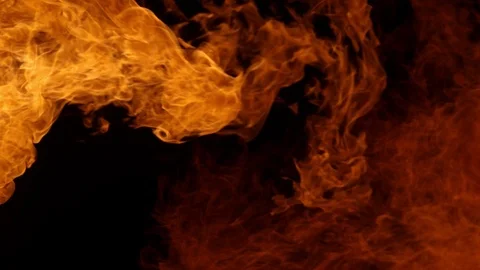 Super slow motion of fire blast isolated on black background. Stock Footage 117413528