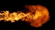 Super Slow Motion Of Fire Blast Isolated On Black Background. Stock Footage