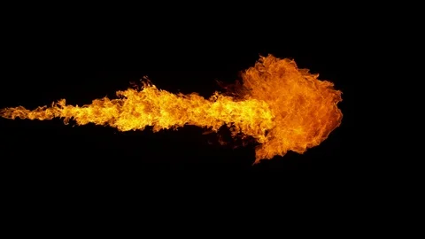 Super slow motion of fire blast isolated on black background. Stock Footage 121101453