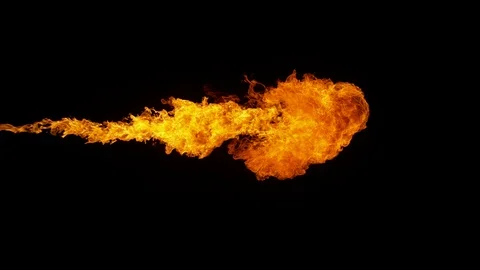 Super slow motion of fire blast isolated on black background. Stock Footage 121101471