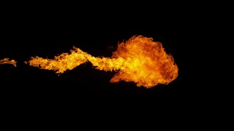 Super slow motion of fire blast isolated on black background. Stock Footage 121101474