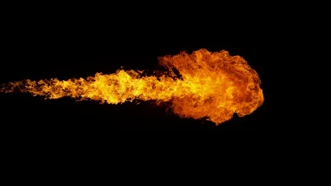 Super slow motion of fire blast isolated on black background. Stock Footage 121101742