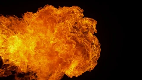 Super slow motion of fire blast isolated on black background. Stock Footage 121102440
