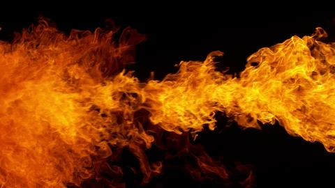Super slow motion of fire blast isolated on black background. Stock Footage 121105403