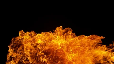 Super slow motion of fire blast isolated on black background. Stock Footage 121106766