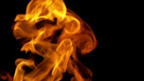 Super slow motion of fire blast isolated on black background. Stock Footage 121106851
