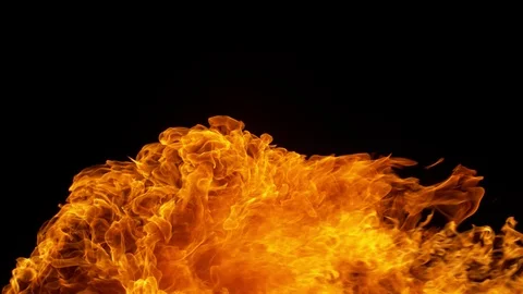 Super slow motion of fire blast isolated on black background. Stock Footage 121106925