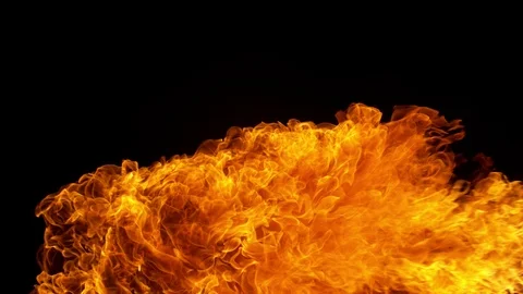 Super slow motion of fire blast isolated on black background. Stock Footage 121108204
