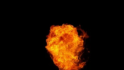 Super slow motion of fire blast isolated on black background. Stock Footage 121125483