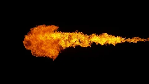 Super slow motion of fire blast isolated... | Stock Video | Pond5