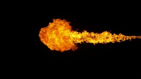 Super slow motion of fire blast isolated... | Stock Video | Pond5