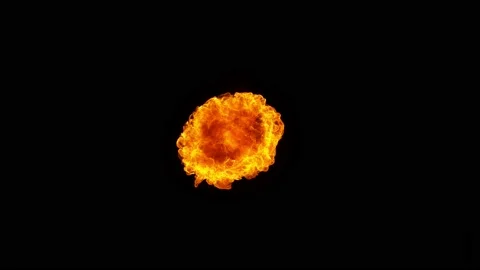 Super slow motion of fire blast isolated on black background. Stock Footage 133865172