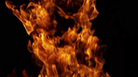 Super slow motion of fire blast isolated on black background. Stock Footage 139619812