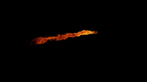 Super Slow Motion of Fire Blast Isolated on Black Background at 1000fps. Stock Footage 336262951