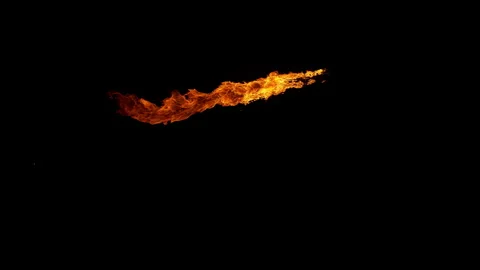 Super Slow Motion of Fire Blast Isolated on Black Background at 1000fps. Stock Footage 338328005
