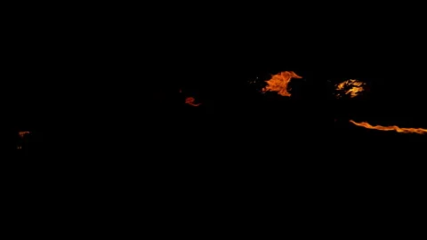 Super Slow Motion of Fire Blast Isolated on Black Background at 1000fps. Stock Footage 340003664