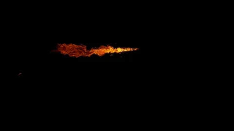 Super Slow Motion of Fire Blast Isolated on Black Background at 1000fps. Stock Footage 341830910