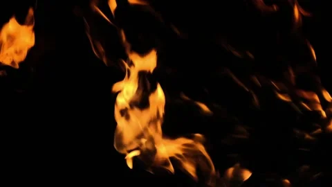 Super slow motion of fire blasts on black background. Filmed on high speed ci Vídeos de archivo 143262001